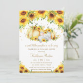 Invitation Tournesol Petit Citrouille Elephant Baby shower fi (Debout devant)