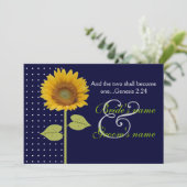 Invitation Tournesol pointillé 3 mariage (Debout devant)