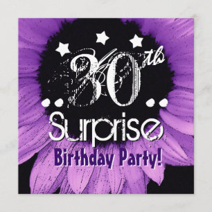 Invitation Tournesol pourpre 30e Modèle d'anniversaire surpre