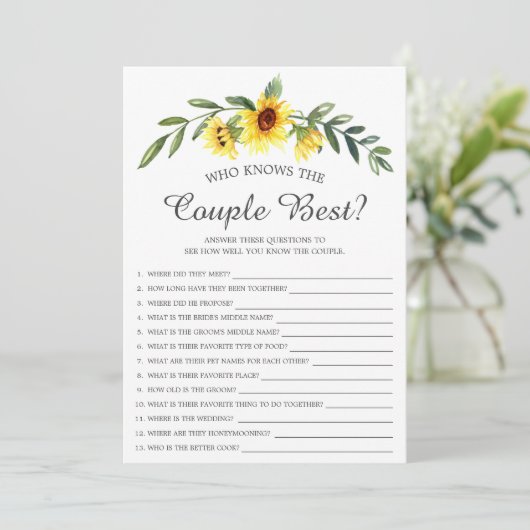 Invitation Tournesol qui connaît le meilleur jeu des deux (Debout devant)