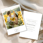 Invitation Tournesol romantique photo minimaliste Mariage