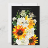 Invitation Tournesol & Rose Blanche Floral Mariage Artsy - No (Dos)