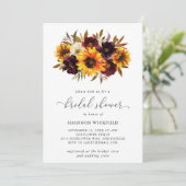 Invitation Tournesol Rose Rustic Automne Fête des mariées (Debout devant)