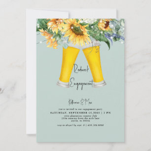 Invitation Tournesol rouge Turquoise Parti d'engagement
