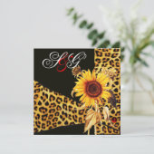 INVITATION TOURNESOL, RUBAN FOURRURE DE LÉOPARD, GEMME RUBIS (Debout devant)