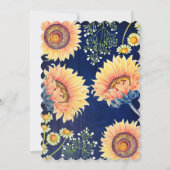 Invitation Tournesol Russe Marine Blue Bridesmaid Proposition (Dos)