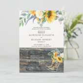 Invitation Tournesol rustique (Debout devant)