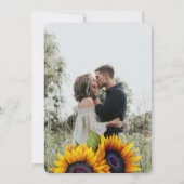 Invitation Tournesol rustique 2 photos mariage (Dos)