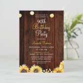 Invitation Tournesol rustique 90e anniversaire (Debout devant)