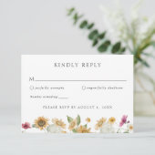 Invitation Tournesol rustique Autumn Wedding RSVP Response Ca (Debout devant)
