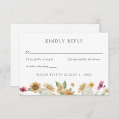 Invitation Tournesol rustique Autumn Wedding RSVP Response Ca (Devant / Derrière)