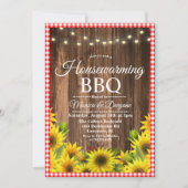 Invitation tournesol rustique BBQ à réchauffement  (Devant)