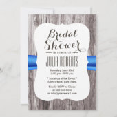 Invitation Tournesol Rustique Bleu Ruban Fête des mariées en (Dos)