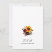 Invitation Tournesol Rustique & Bourgogne, Mariage Floral Vio (Dos)