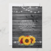 Invitation Tournesol rustique Bourgogne Rouge Rose Mariage (Dos)