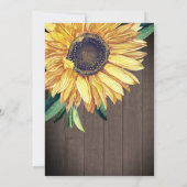 Invitation Tournesol rustique Brown Mariage Fête des mariées (Dos)