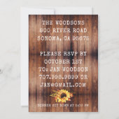 Invitation Tournesol Rustique Citrouille Thanksgiving Dîner (Dos)