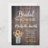 Invitation Tournesol Rustique Douche nuptiale Invitation, Rus (Devant)