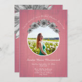 Invitation Tournesol rustique Dusty Mariage Fête des mariées (Devant / Derrière)