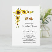 Invitation Tournesol rustique et Fête des mariées d'abeilles (Debout devant)