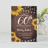 Invitation Tournesol rustique et lumières Surprise 60e annive (Debout devant)