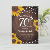 Invitation Tournesol rustique et lumières Surprise 70e annive (Debout devant)