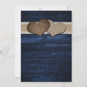 Invitation Tournesol rustique et mariage bleu marine Invitati (Dos)