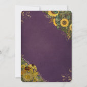 Invitation Tournesol rustique et Mariage campagnard pourpre d (Dos)