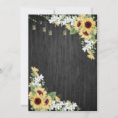Invitation Tournesol rustique et Mariage de fleurs de bois gr (Dos)