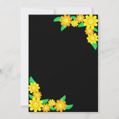 Invitation Tournesol rustique Été Floral noir 40e anniversair (Dos)