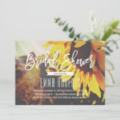 Invitation Tournesol rustique Fête des mariées élégante (Debout devant)