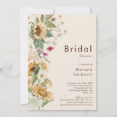 Invitation Tournesol Rustique Fête des mariées Mariage beige (Devant)