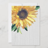 Invitation Tournesol rustique Fête des mariées Mariage en boi (Dos)