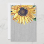 Invitation Tournesol rustique Fête des mariées Mariage en boi (Dos)