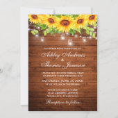 Invitation Tournesol Rustique Floral Jar Lumières Photo (Devant)