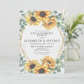 Invitation Tournesol Rustique Gold Engagement Party (Debout devant)