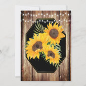 Invitation Tournesol Rustique Grange Bois Black String Lumièr (Dos)