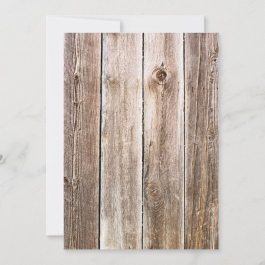 Invitation Tournesol Rustique Grange Mariage en bois (Dos)