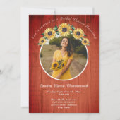 Invitation Tournesol rustique Grange Mariage I (Devant)