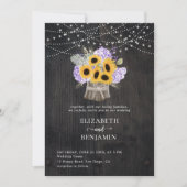 Invitation Tournesol rustique Hydrangée Élégant Mariage en bo (Devant)