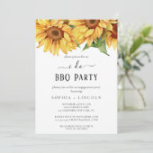 Invitation Tournesol Rustique "J'accepte le BBQ" Fête de Fian (Debout devant)