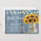 Invitation Tournesol rustique Jar Dusty Fête des mariées en b (Devant)