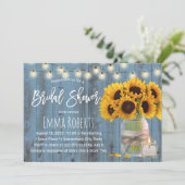 Invitation Tournesol rustique Jar Dusty Fête des mariées en b (Debout devant)