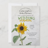 Invitation Tournesol rustique / Jaune & Mariage vert (Devant)