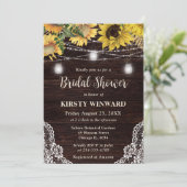 Invitation Tournesol rustique & Lumières de jarre Mason Fête (Debout devant)