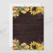 Invitation Tournesol rustique & Lumières de jarre Mason Fête (Dos)