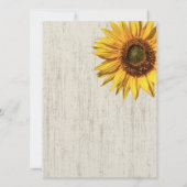 Invitation Tournesol Rustique Mariage (Dos)