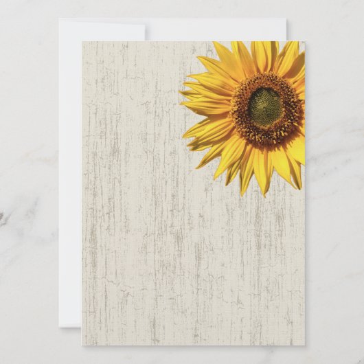 Invitation Tournesol Rustique Mariage (Dos)