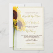 Invitation Tournesol Rustique Mariage de typographie moderne (Devant)
