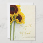 Invitation Tournesol Rustique Mariage de typographie moderne (Dos)